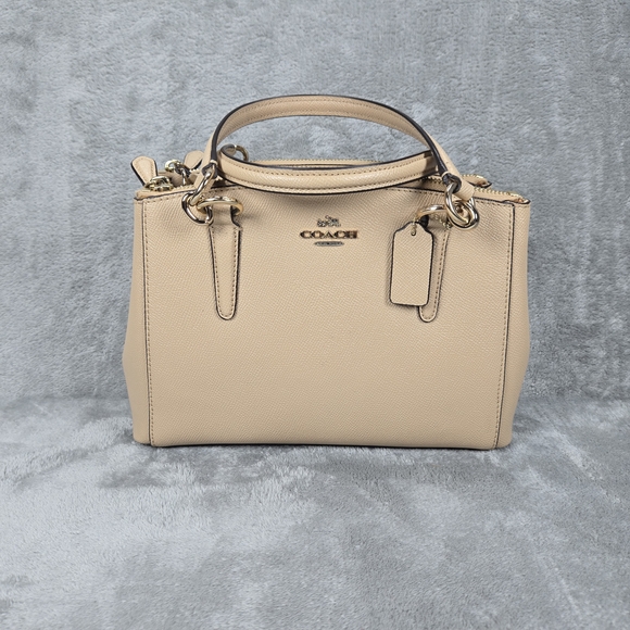 Coach Crossgrain Leather Mini Christie Carryall handbag In Beechwood, F57523 EUC - Picture 1 of 12